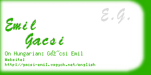 emil gacsi business card